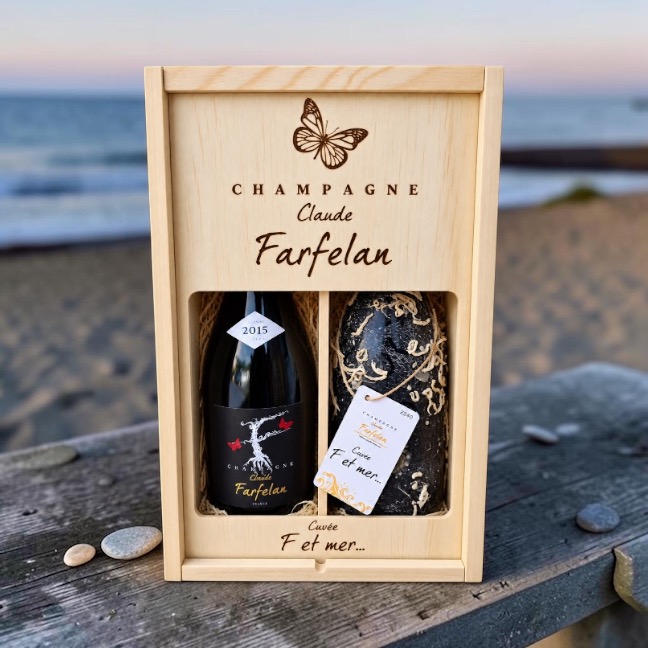 Coffret F et Mer, champagne Farfelan vieilli en mer au large d'Ouessant